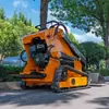 Novo modelo de miniescavadeira compacta, mini empilhadeira para carregamento de terra em trabalhos de jardim, miniescavadeira compacta tipo esteira para construção e trituração