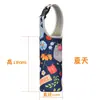 Capa de copo térmico portátil, bolsa de copo de desenho animado, bolsa de copo colorida, vidro reto, capa de copo de mergulho portátil