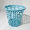 Cubo de basura de plástico grande para el hogar con perforaciones grandes, papelera, cubo de basura engrosado para baño