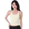 Chaleco Corto con Almohadilla en el Pecho para Correr Fitness Espalda en I Clásico Ropa de Yoga Transpirable de Secado Rápido con Hilo para Mujer