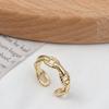 Anillo de Diamantes Chapado en Oro de Cobre Puro Simple Nicho Estilo Coreano Anillo para Dedo Índice de Abertura Abierta Estilo Frío para Mujer Anillo de Traje