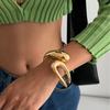 Joias europeias e americanas personalidade transfronteiriça alta lisa simples pulseira tendência da moda pulseira irregular de liga atacado
