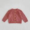Colección Primavera 2026 Ins Cárdigan de Punto Jacquard Versátil Calado para Bebés y Niños Pequeños, Cárdigan de Hilo de Algodón de Manga Larga