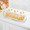Plato de Frutas, Sala de Estar, Plato para Snacks Casero con Cuchara, Lujo Accesible, Mesa de Centro Rayada de Alta Gama, Refresco, Compartimento para Dulces, Plato para Frutos Secos