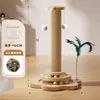 Tabla Rascadora para Gatos, Poste Rascador de Sisal Duradero y que no Suelta Pelusa, Juguete para Gatitos, Palo Juguete para Gatos, Marco Trepador para Gatos de Entretenimiento Propio para Aliviar el Aburrimiento Todo en Uno