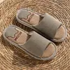 Pantuflas de lino para mujer, primavera, otoño, verano, zapatos caseros de interior, resistentes al olor, aptas para todas las estaciones, suela antideslizante, lindas pantuflas de algodón y lino para hombre