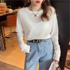 Camiseta de Manga Larga con Máscara para Mujer, Estilo Delgado, Ropa de Verano 2025, Cubierta Suelta de Seda de Hielo con Protección Solar para Aire Acondicionado, Top Rosa, Manga Corta de Moda