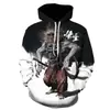 Roupa Masculina Outono e Inverno Jogo Mito Negro: Wukong Series Peripheral 3D Digital Printing Masculino com capuz