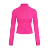 [Em Estoque] Jaqueta Curta Ld Slim Fit Yoga Gola Alta Jaqueta Fashionável Corrida Fitness Top Esportivo Feminino