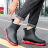 Botas de Chuva de Material Ecológico Transfronteiriças para Homens e Mulheres, Botas de Chuva Fashionáveis de Cano Curto Antiderrapantes para Adultos, Sapatos de Borracha, Sapatos Aquáticos