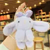 Llavero de peluche de conejo con lazo de dibujos animados lindo transfronterizo, juguete de peluche, decoración de bolso, colgante de juguete de conejo