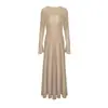 Vestido Base de Manga Larga para Mujer, Nuevo Estilo Otoño, Ropa Interior de Alta Gama, Vestido de Punto Adelgazante, Falda Larga Ajustada