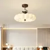 Luz de techo para habitación infantil de viento, dormitorio, niño, niña, estilo crema, panda de dibujos animados, luz colgante pequeña creativa