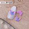 Arte de Uñas 9*10 Mariposa de Cristal Fondo Plano Diamante Tridimensional Color Moca Transparente Aurora Color Mixto Diamante de Forma Especial Decoración de Uñas