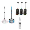 Coletor de Bolas de Tênis e Pickleball Sem Dobrar com Haste Telescópica, Bolsa de Rede com Rolo e Função de Pressionar para Baixo - Ferramenta Multifuncional para Coleta de Bolas