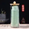 Taza de té desechable de imitación jade color verde esmeralda, taza de té kung fu de plástico de grado alimenticio, taza de té engrosada para uso doméstico y de hospitalidad, al por mayor