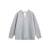 Suéter de Invierno Moderno Simple Estilo Retro Americano Universitario para Hombre, Cuello Henley, Tejido de Bloques de Color M70