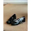 Versión de Piel de Oveja~Zapatos de Salón Individuales Estilo Universitario Retro Francés para Mujer con Lazo y Hebilla, Zapatos de Ballet Versátiles Estilo Coreano