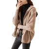 Jaqueta Cardigan Tricotada Versátil para Estilo de Deslocamento para Mulheres 2026 Outono Novo Suéter Casual Soltinho com Capuz Mais Vendido para Mulheres