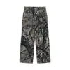 Pantalones Cargo Camuflaje Calle Americana Plegados de Diseño de Nicho Versátiles de Moda para Hombres y Mujeres Pantalones Casuales Rectos de Pareja