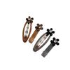 Pinza para el Cabello con Flor de Pedrería Estampado de Leopardo Vintage Color Café Versátil Elegante Pinza Ovalada para Flequillo y Cabello Lateral