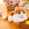 Gato fofo de simulação chamará boneca de pelúcia boneca Ragdoll gatinho infantil gato deitado travesseiro sonoro