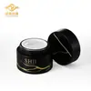 Set de botella dispensadora de loción y tarro para crema de vidrio con lámina de oro negro mate, botellas dispensadoras de productos para el cuidado de la piel, materiales de embalaje cosmético de lujo ligero al por mayor