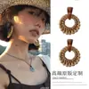 Pendientes de Aro de Bambú y Mimbre con Paja Retro, Moda de Alto Nivel, Nuevo Estilo para Vacaciones de Verano, Viajes, Playa, Pendientes Exagerados para Mujer