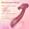 Vibrador de Zorro de Doble Cabeza con Doble Motor Vibratorio de Silicona Palo Masajeador Femenino Dispositivo Masturbador Recargable de 7 Frecuencias Suministros para Adultos