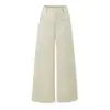 Pantalones casuales de traje de cintura alta estilo old money, nueva moda de otoño, versátiles pantalones rectos holgados de pierna ancha hasta el suelo para mujer