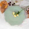 Suministro individual de mesa para plato de cena de color sólido estilo europeo, diseño artesanal de plato de banquete, encaje de flor de plato de alta calidad, fabricantes de platos grandes, pelo liso