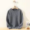 Nuevos Suéteres de Clase A para Niños de Otoño e Invierno, Suéteres de Lana de Cuello Redondo, Prendas de Punto para Niños y Niñas, Jerséis de Color Sólido, Camisas Elegantes para Usar de Capa Base