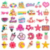 Charms de tamanco inspirados em dopamina para o verão, acessórios de sapato DIY de praia da moda, fivelas decorativas de borracha macia em PVC, para vendas transfronteiriças