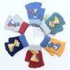 Guantes para niños otoño e invierno cálidos de medio dedo con tapa de dibujos animados lindos de punto con dedos descubiertos para bebé con forro polar engrosado para niños y niñas