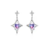 Aretes de Estrella con Degradado Morado Aretes de Degradado Morado Diseño de Galaxia Nicho Corazón Dulce Sentido del Diseño Aretes Avanzados Aretes de Corazón de Melocotón