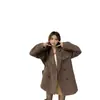 Alta Calidad] Acolchado y Engrosado Nuevo Otoño e Invierno Abrigo de Lana de Alta Gama Estilo Traje Pequeño Abrigo de Longitud Media