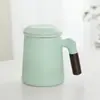 Taza de Té de Cerámica Guanshan con Tapa y Filtro, Taza Personal para Agua de Oficina, Regalo Festivo para Maestros y Colegas