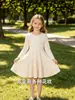 Vestido infantil de línea A con estampado de lunares de otoño temu2026, un éxito en TikTok, en stock, con bolsillos, estilo casual