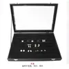 Caja Negra a Prueba de Polvo con 18 Compartimentos para Joyas, Collares, Anillos, Pendientes, Pulseras y Artículos de Colección, con Tapa