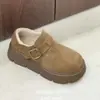 Sapatos Birkenstock de Pelúcia com Solado Grosso Retrô Feminino Outono Inverno Novo Versátil Confortável Casual Plataforma Fivela Slip-on Tendência
