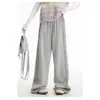 150 Pantalones Deportivos de Rayas Estilo Americano Cortos para Mujer Primavera Adelgazantes Pierna Ancha Cintura Alta Casual Rectos