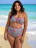 Trajes de Baño Bikini Europeos y Americanos 2026 para Mujer, Trajes de Baño de Dos Piezas Florales Talla Grande de Comercio Exterior Amazon, Venta al por Mayor de Ropa de Baño Huludao