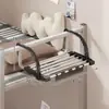 Colgador de Ropa de Cama para Dormitorio, Estante de Almacenamiento Extensible al Final de la Cama para Estudiantes Universitarios, Estante de Acero Inoxidable para Almacenamiento y Secado de Calcetines