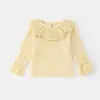 Camiseta de Manga Larga de Otoño para Niña 2026 Nuevo Estilo Primavera-Otoño Moda Infantil Camiseta Básica Top de Otoño para Bebé 6022