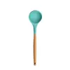 Juego de Utensilios de Cocina de Silicona con Mango de Madera Espátula Multifuncional Cuchara de Cocina Pala Juego de 13 Piezas Barril de Almacenamiento