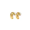 Pendientes Yilu de plata S925 pura chapados en oro, de círculo geométrico, sencillos y elegantes, adecuados para ir al trabajo, con un diseño único y versátil