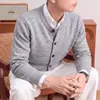 Comércio eletrónico transfronteiras: Coleção Outono/Inverno 2026 - suéter cardigã masculino espesso, malha de manga comprida, estilo casual
