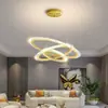 Lustre de Três Anéis, Luz Principal Minimalista Moderna para Sala de Estar, Luminária Atmosférica, Iluminação de Luxo com Imitação de Cristal, Luz para Loja Comercial Restaurante