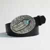 Cinturón de Mujer de Gama Alta Americano Hebilla Tallada Retro Elegante y de Moda Nuevo Cinturón de Mujer Patrón de Rosa Cinturón de PU para Mujer