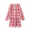 Vestido de verano para mujer estilo europeo y americano 2022, nuevo, con flecos, estampado, de cordones 22282